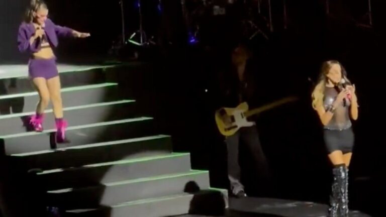 Catherine Fulop se cayó del escenario durante el show de Erreway