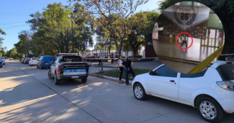 Fachada de la Escuela Normal Mariano Moreno en San Cristóbal, Santa Fe, donde ocurrió el tiroteo.