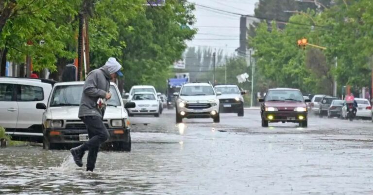 Mapa del pronóstico del tiempo mostrando la zona de alerta en el norte de la provincia de Neuquén