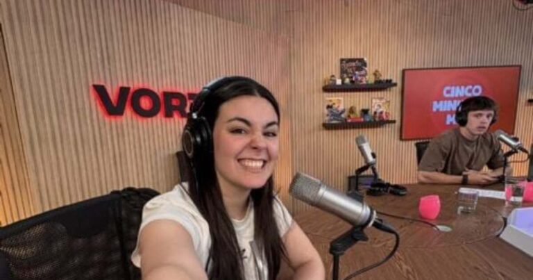 Guillermina Bianchi, streamer originaria de Neuquén, en un set de grabación.