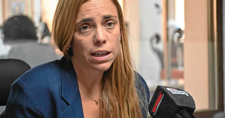 María Emilia Soria, intendenta de General Roca, durante una declaración.