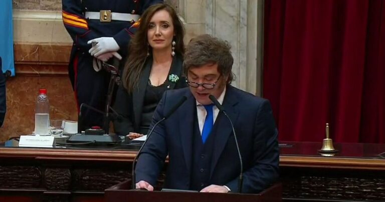 El presidente Javier Milei durante una intervención pública.