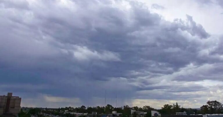 Mapa del tiempo mostrando la región del Alto Valle de Río Negro y Neuquén